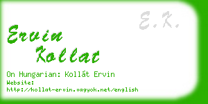 ervin kollat business card